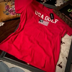 Nwt short par 4 USA mens t shirt!